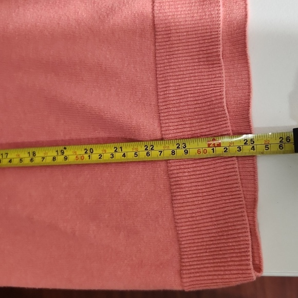 Vince Camuto Womens Sweater Size L Peach Longsleeve Pull Over V Neck Polo - Picture 6 of 12